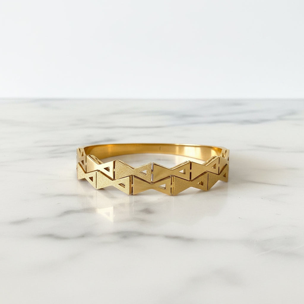 Geometric gold bracelet