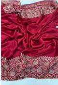 Red Ajrakh Saree – Modal Silk
