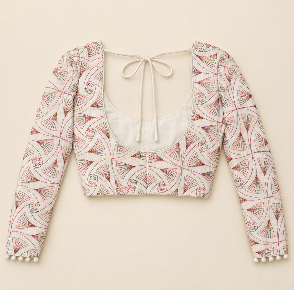 Pearl white- embroidered Blouse