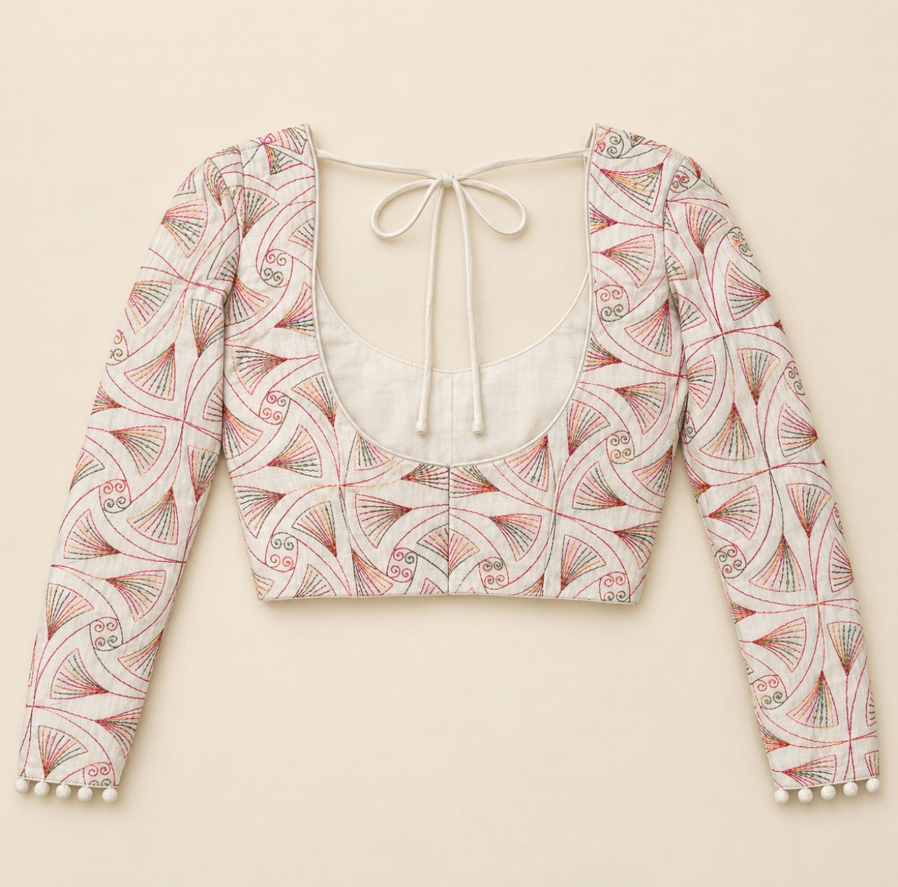 Pearl white- embroidered Blouse