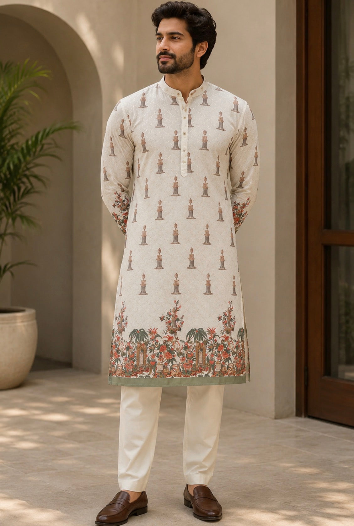 Royal Ivory Printed Kurta set