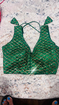 Green sequins blouse